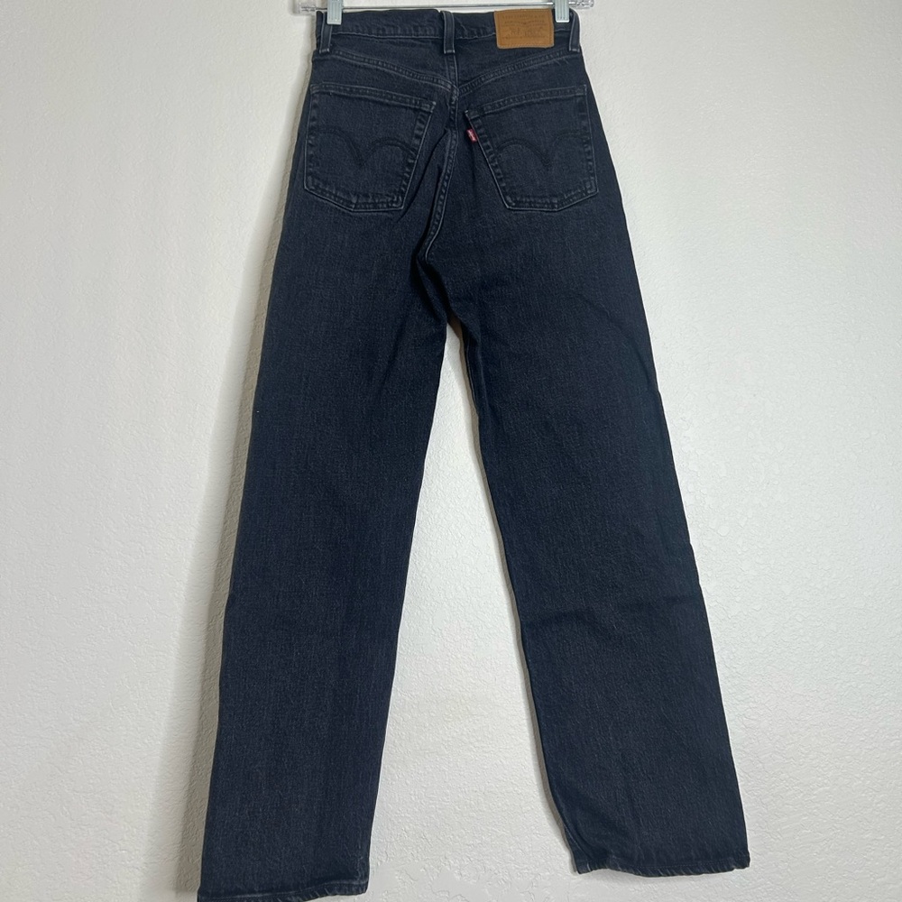 Levi's Black Ribcage Straight Ankle Leg Jeans Classic Style - Picture 11 of 13